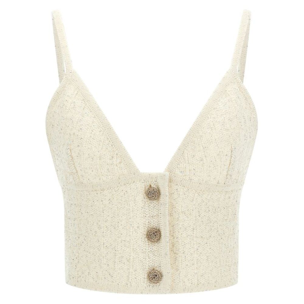 Alessandra Rich White Polyester Tank Women's Tops